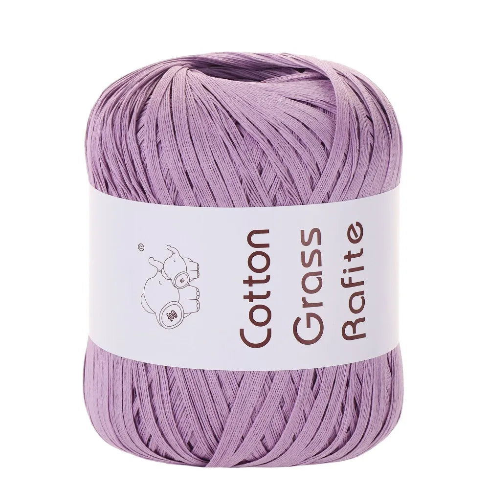 New Multicolour Rafia Yarn DIY Hand-Knitted Raffia Straw Yarn Gift Wrapping Rope Knitting