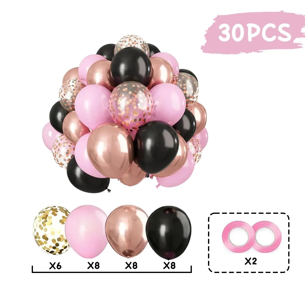 30PCS Birthday Latex Balloon Set for Graduation Birthday Wedding Party Arch wreath Baby Shower Child's Day Decoration Supplies