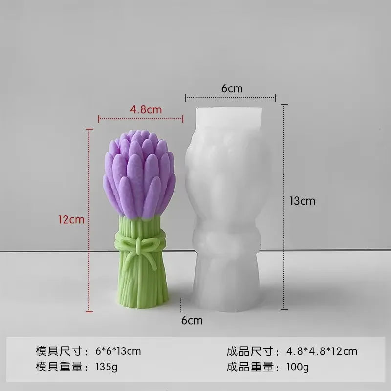 3D Tulip Bouquet Silicone Candle Molds Handmade Lavender Flower Soap Plaster Resin Crafts Mold DIY Chocolate Cake Baking Tools