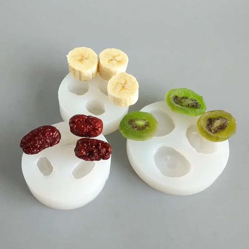 3d Fruit Silicone Molds Banana Slices Kiwi Dried Jujube Fruit Fondant Cake Chocolate Mould Cake Decoration DIY Resin Molds