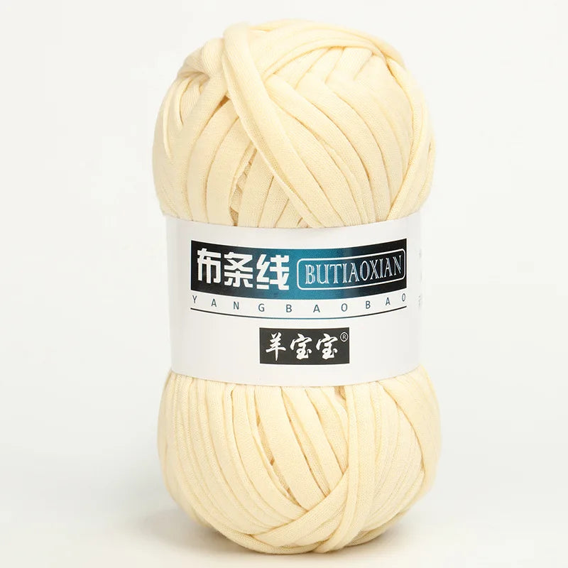 100g T Shirt Knitting Yarn For Crochet Bag Hat Slippers Coaster Blanket Thread Soft Polyester Woven Yarn Thick Soft Cloth Yarn