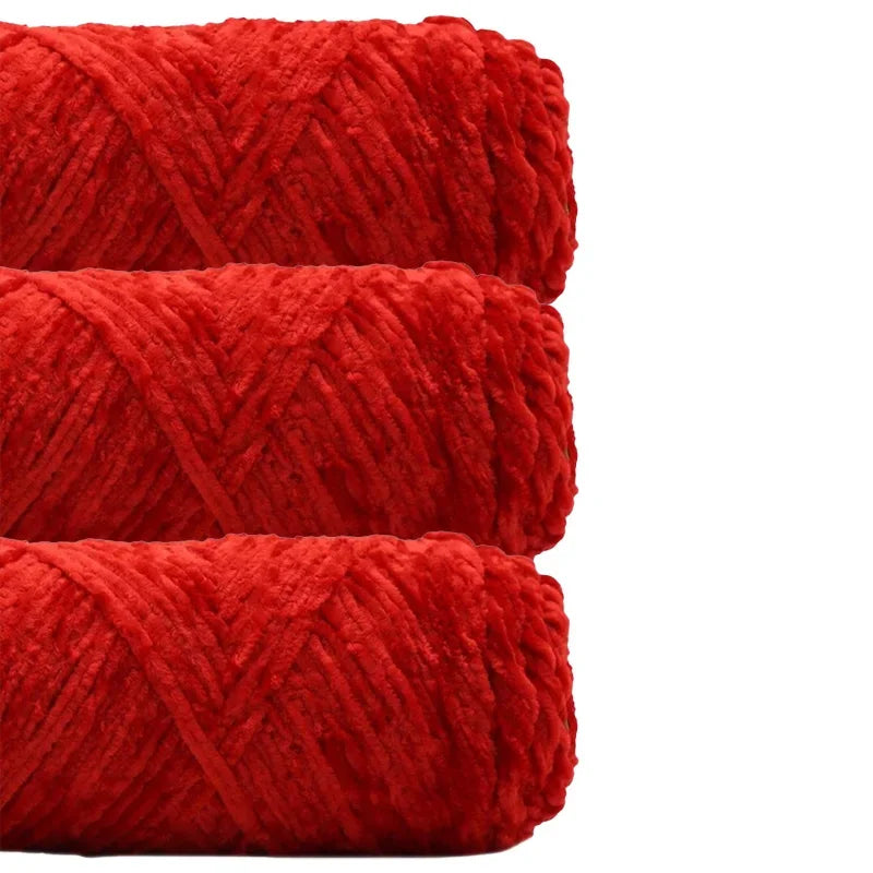 3 Pack Edelweiss DIY Material Pleuche Chenille Yarn Gold Luster Velvet Knitting Woven for Pendant / Sweater 300g 540m