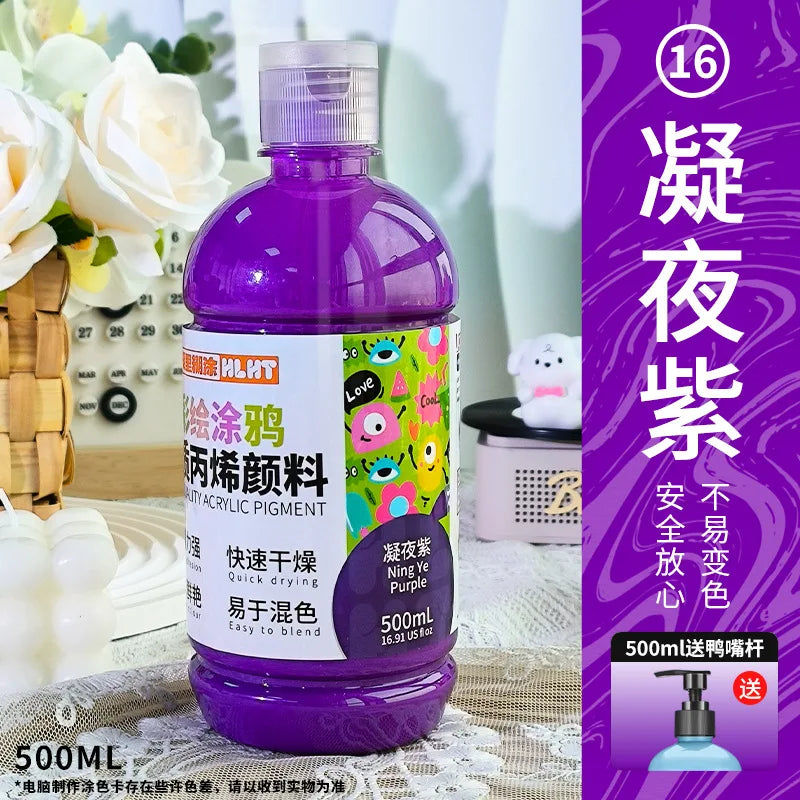 300ml/500ml Acrylic Pigment Macaron Color Long-lasting Color Not Easy To Fade for Stone Canvas Glass Wood Painting Graffiti