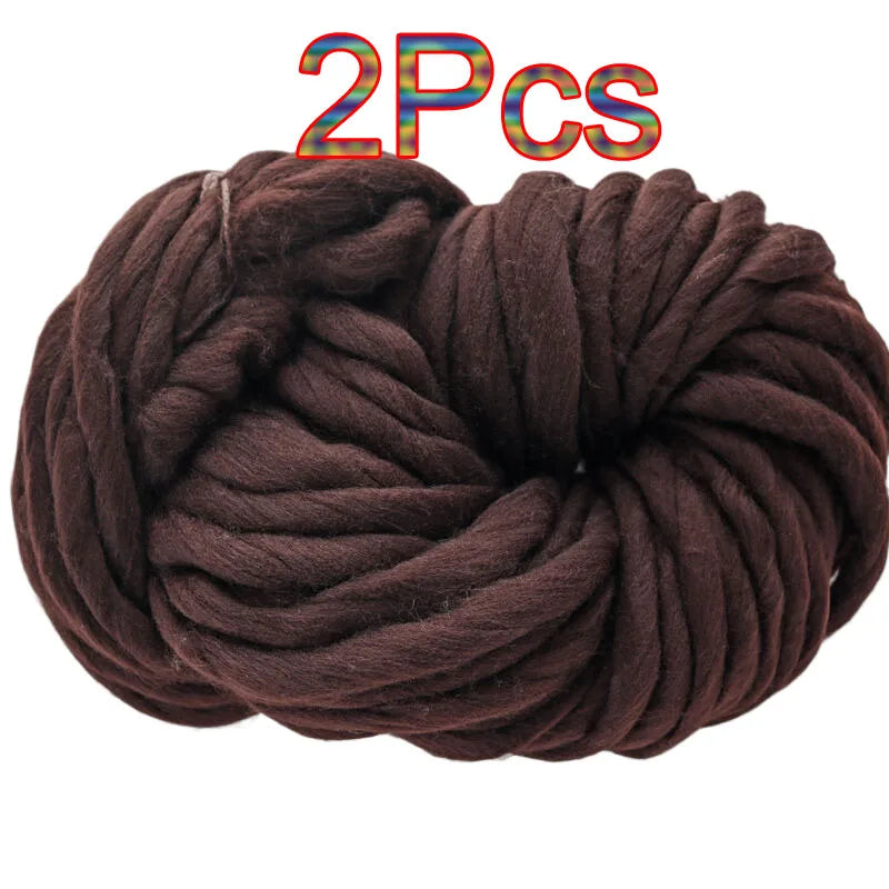 2Pcs 250g Super Chunky Yarn hand knitting Bulky Arm Knitting line Roving Knitted Blanket threads Super Thick Yarn Carpet Hats
