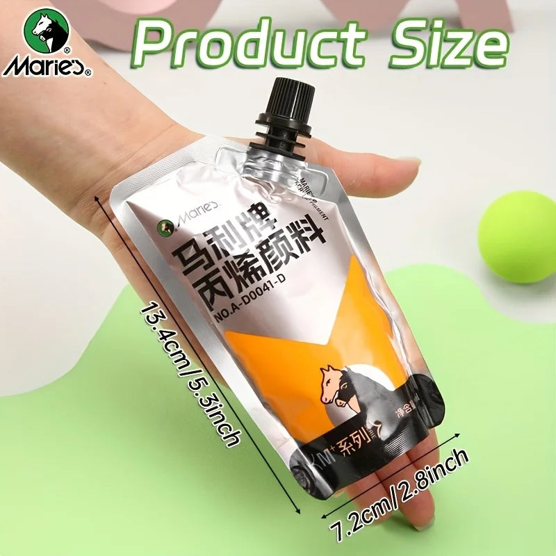 12 Colors Marie's Acrylic Paint Set,100ml/3.38oz,Vibrant Colors,Perect for Artists,Paints on Rocks,Crafts,Canvas,Wood,Stone