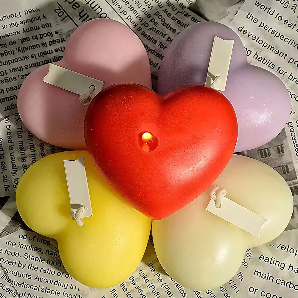 1-2pcs Love Scent Candle Mold for Candle Making Kit Heart Silicone Ceramic Resin Molds DIY Bag Pendant Gifts Wedding Party Decor