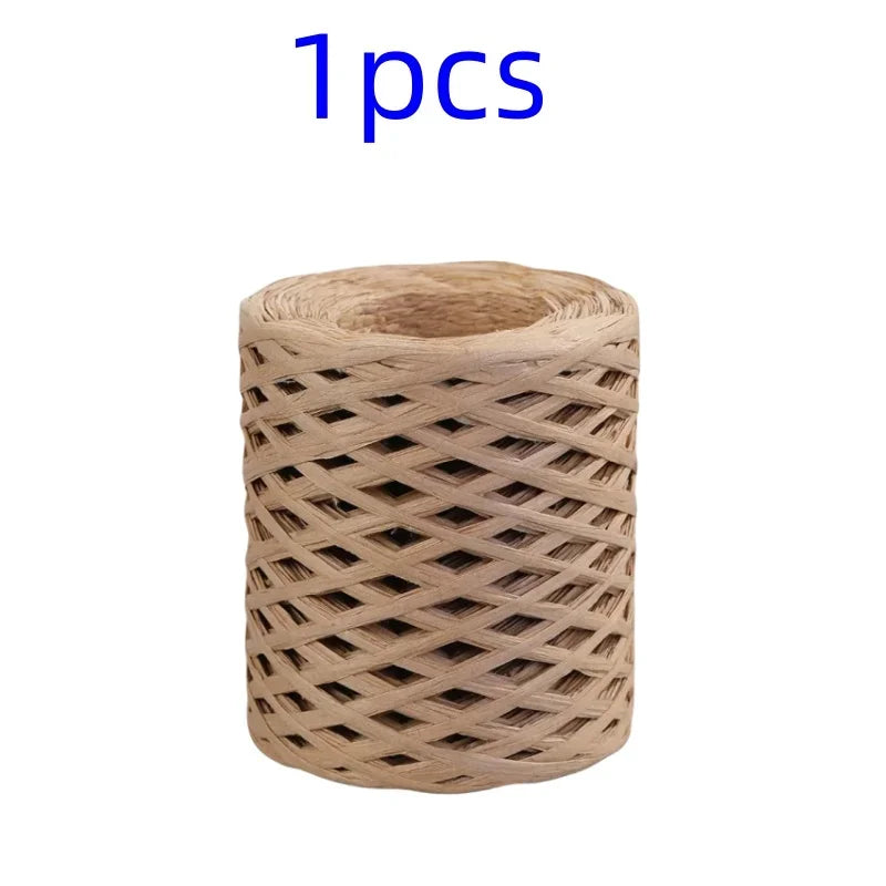 2024 200M Natural Raffia Straw Yarn For Knitting Crocheting Paper Threads DIY Handmade Summer Sunhat Beach Bag Freeshipping