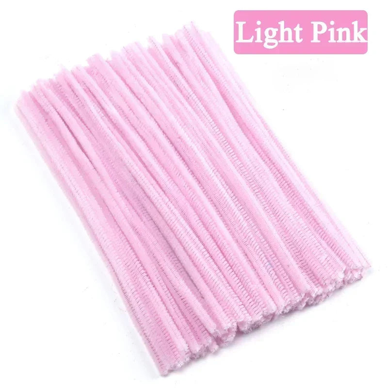 100/200/300PCS Colorful Chenille Stems DIY Wired Twist Stick Hair Strip Kids Handmade Educational Toys
