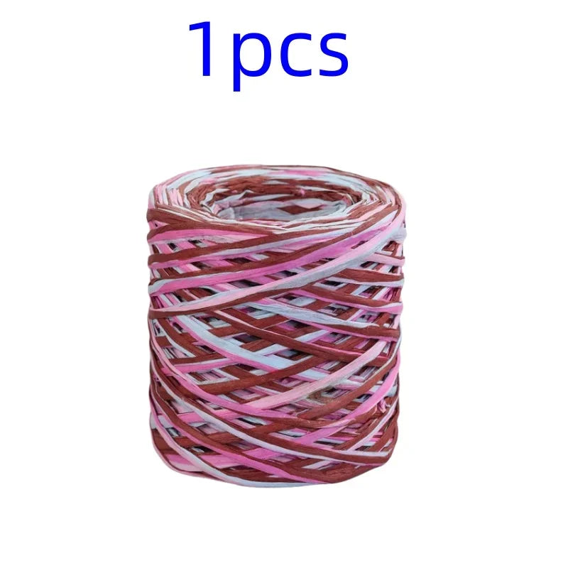 2024 200M Natural Raffia Straw Yarn For Knitting Crocheting Paper Threads DIY Handmade Summer Sunhat Beach Bag Freeshipping