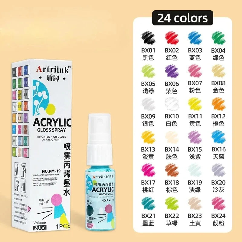 12/18/24/36/48-color Acrylic Spray Paint Waterproof UV-resistant DIY Clothing Recoloring Wall Painting Graffiti Self-spraying