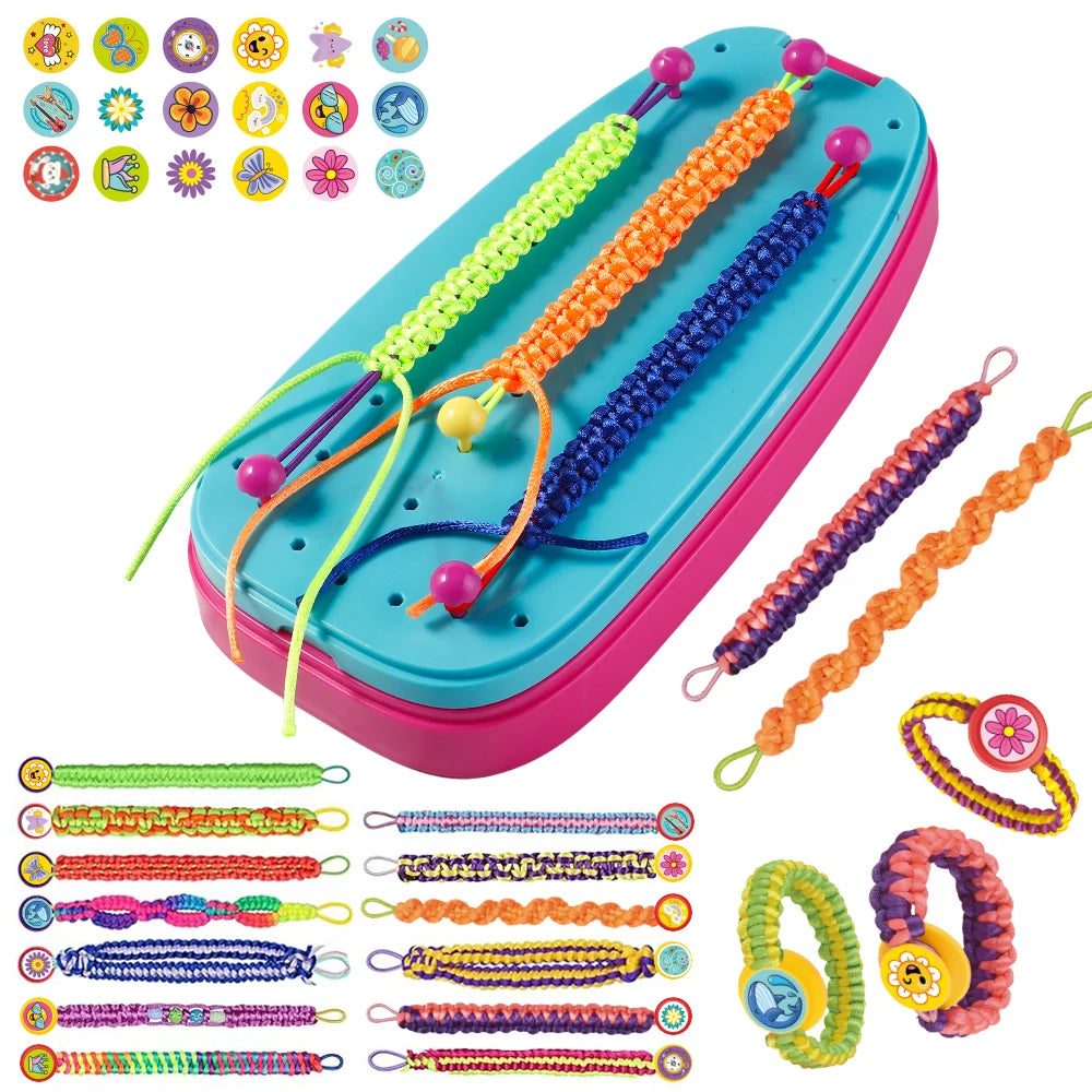 Handmade Knitting Tool Bracelet Crafting Kit, Children's DIY Friendship Bracelets and Necklaces