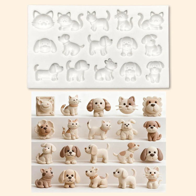 Farm House Animals Silicone Molds Squirrels Cats Dogs Chickens Cattle Sheep Diy Baking Tools Cake Decoration Accessories