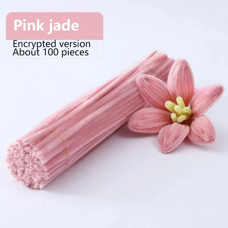 100pcs Chenille Stems Toys DIY Strips Twist Bar Anvil Wire Craft Pipe Creative Hobby Children Plush Stick Chenille Sticks