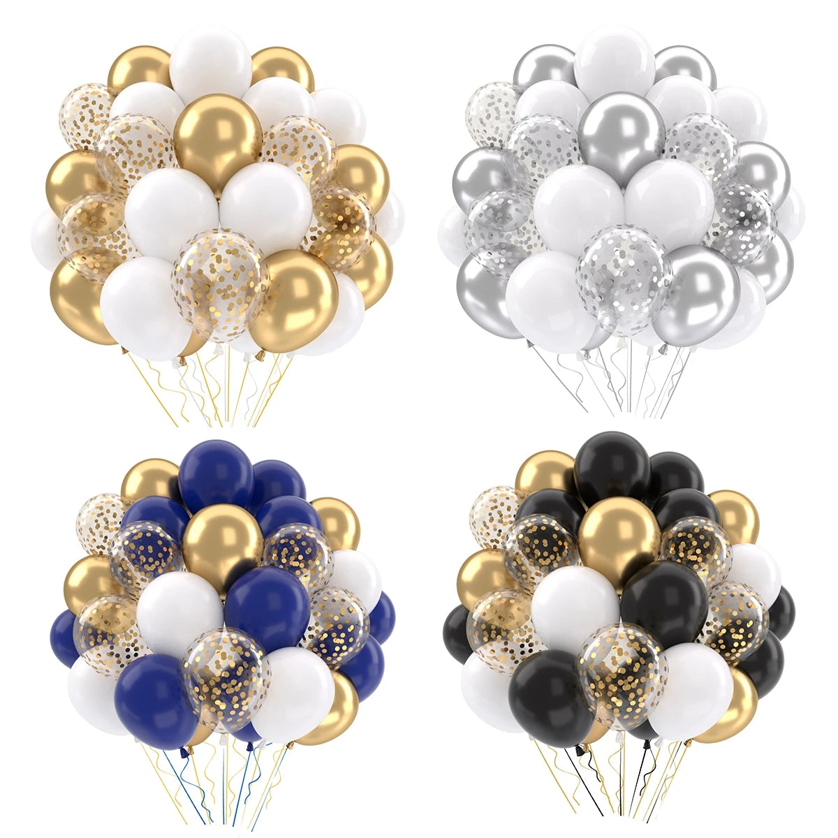 31/36/37/51/101Pcs Metallic Balloons Pearl Latex Balloon Gold Confetti Balloons for Birthday Weddings Baby Shower Party Decor