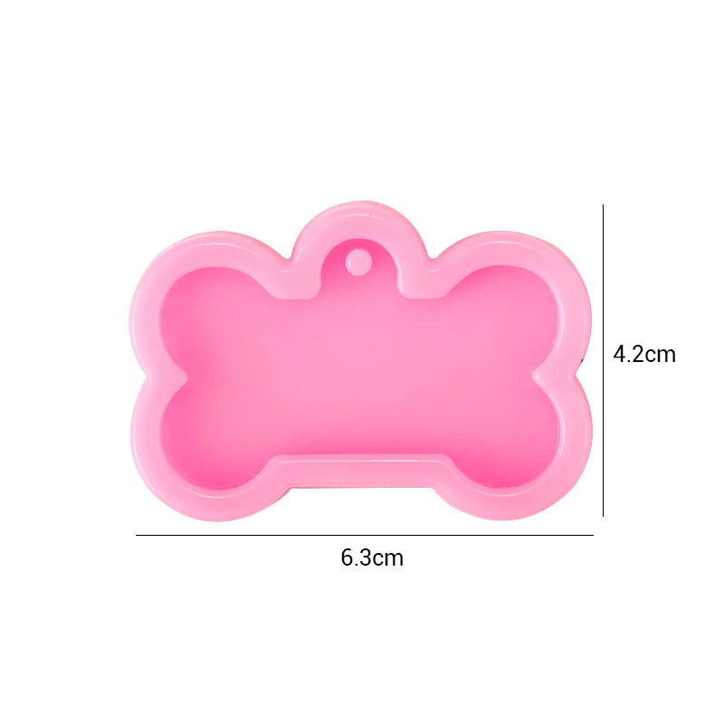 Dog Paw Print Resin Molds Heart Shape Keychain Casting Silicone Molds for Key Chain Pendant Making Epoxy Resin Craft Jewelry DIY