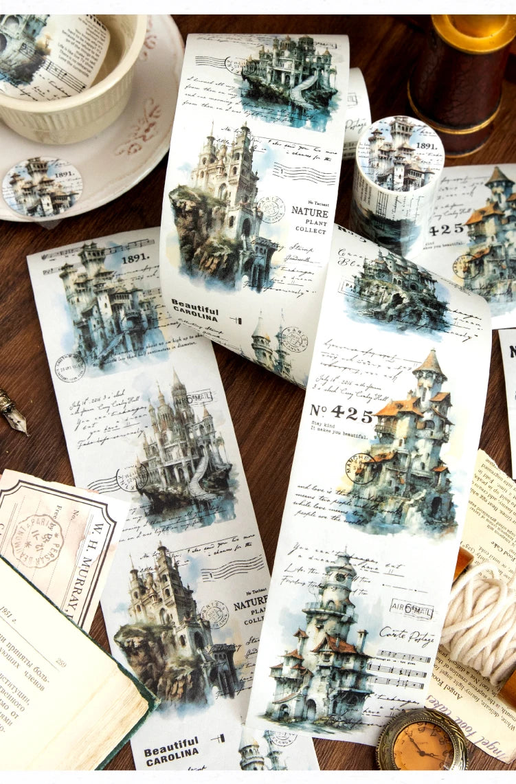 Yoofun 7.5x200cm A Journey of Relics Washi Tape for Collage Junk Journal Scrapbooking diy Stationery Masking Tape Labels