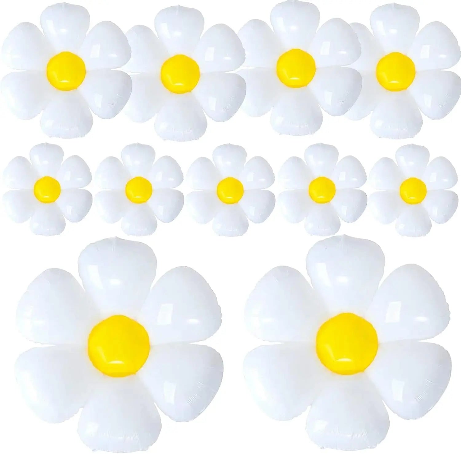 11pcs Daisy Balloons,Huge White Flower Daisy Balloons for Baby Shower Wedding Groovy Boho Daisy Birthday Party Decorations