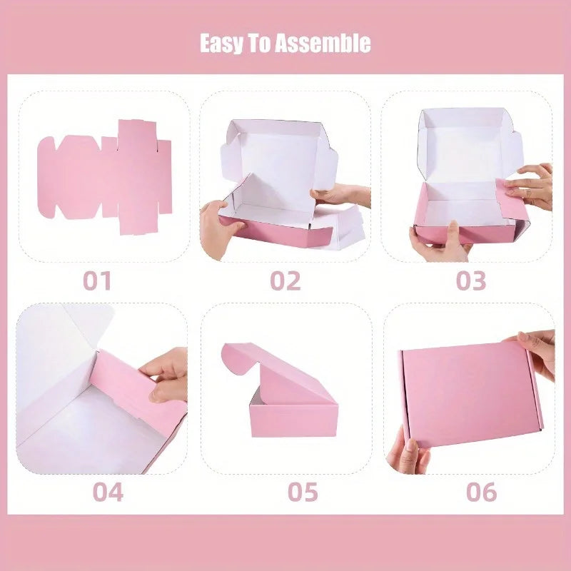 10 Pcs Pink Shipping Boxes Pink Corrugated Cardboard Mailer Boxes Bulk for Packaging Small Business Mailing Gift
