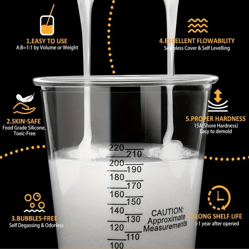 Silicone Mold Making Kit Platinum Translucent Liquid Silicone Rubber for Casting Resin Molds