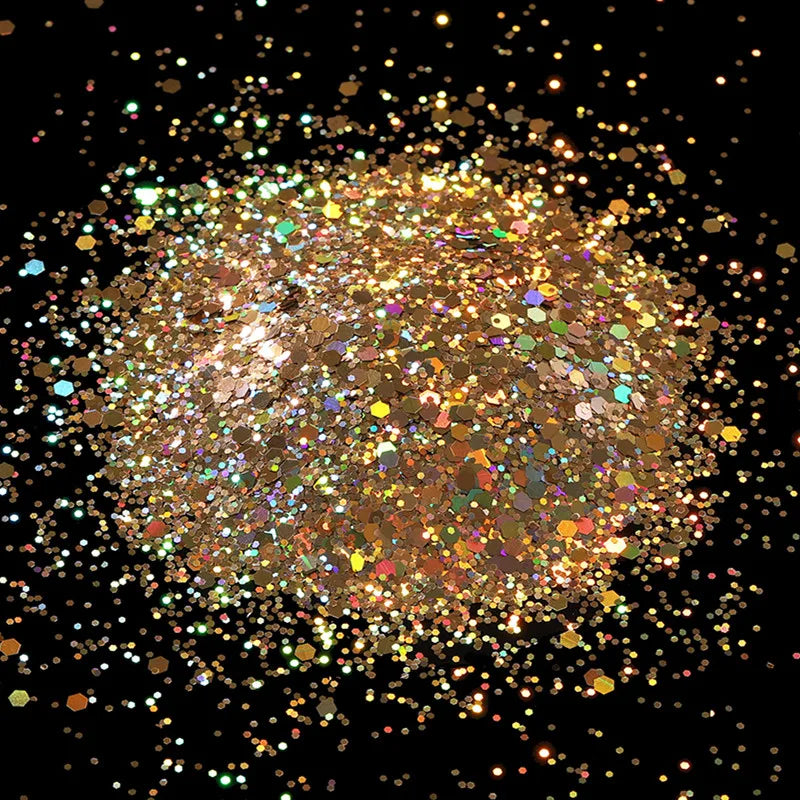 10g Holographic Hexagon Chunky Glitter Epoxy Resin Filler Flakes Laser Sparkly Sequins for DIY Epoxy Resin Nail Art Fillings