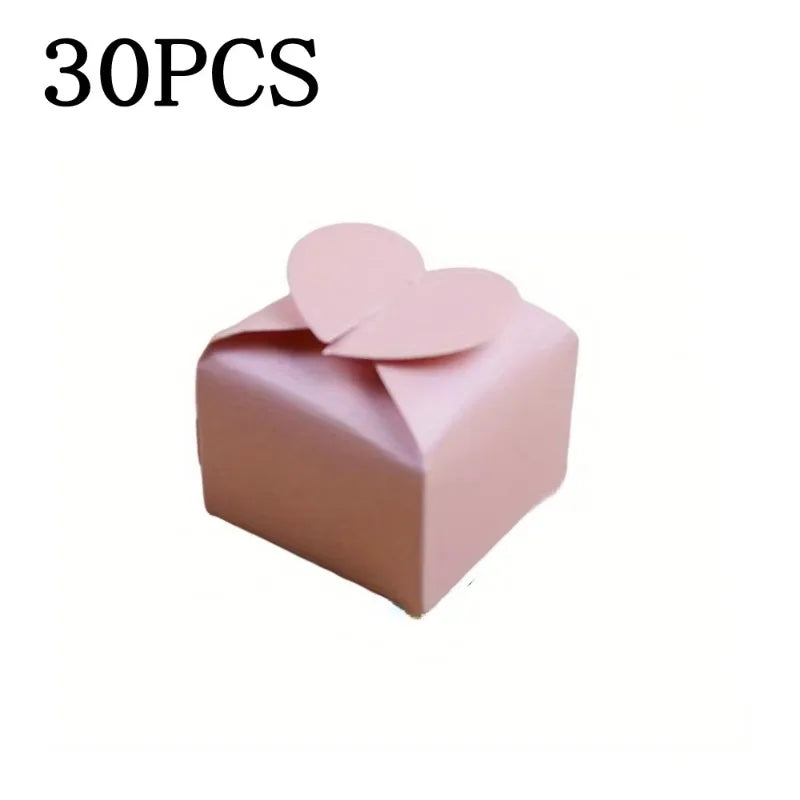 10/30/50Pcs Colorful Heart-shaped Candy Gift Box Wedding Favor Chocolate Packaging Box Birthday Valentine's Day Party Supplies