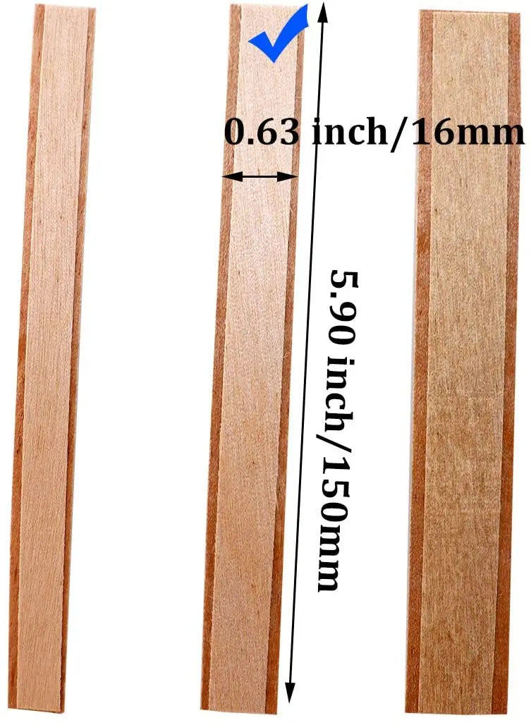 10Pcs 2 Layers Wooden Candles Wick with Sustainer Tab Candle Wick Core for Candle Making Supply Soy Parffin Wax