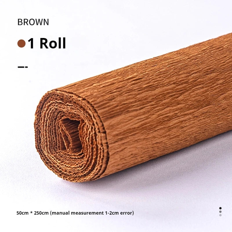 20 Colors 250x50cm Colored Crepe Paper Roll Origami Crinkled Crepe Paper Craft DIY Flowers Decoration Gift Wrapping Paper Craft
