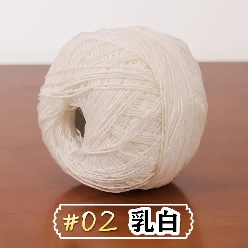 6-Strand Cotton Linen Lace Yarn Handmade Crochet Thread Medium Fine Hooking DIY Material Kit Children's Sweater Crochet Needl...