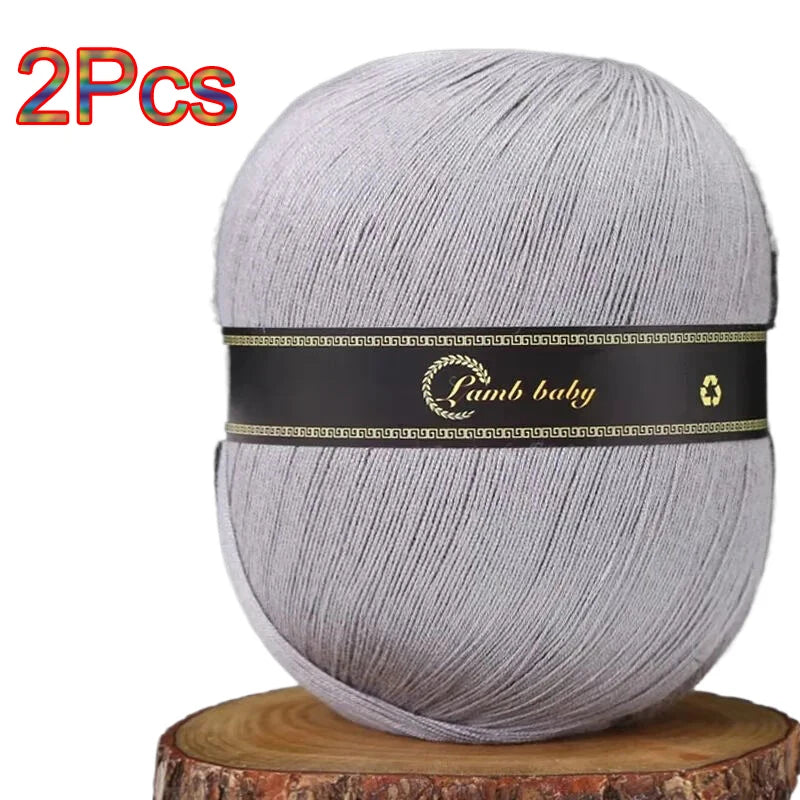 2Pcs Silk Cotton Yarn hand knitting Thin Lace yarn for Crocheting knit Sweater Shawls Scarves hat line Crochet amigurmi thread