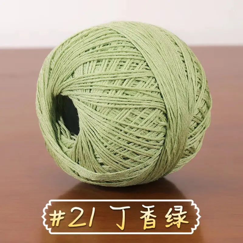 6-Strand Cotton Linen Lace Yarn Handmade Crochet Thread Medium Fine Hooking DIY Material Kit Children's Sweater Crochet Needl...