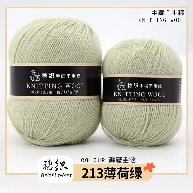Hand Knitted Four-Ply Wool Yarn Medium Fine for Sweater Scarf Hat Pure Color Wool Yarn Spun Yarn from Hebei Mainly for Hand K...
