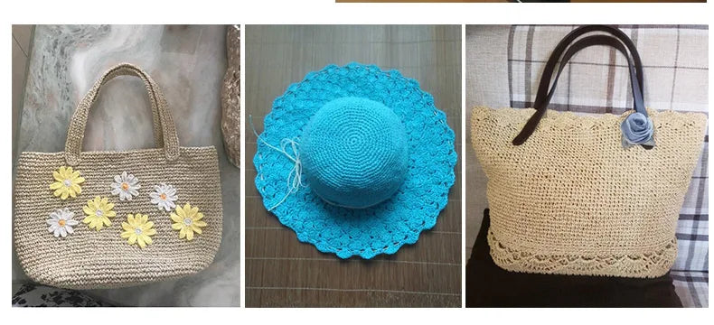 180 M/Roll Raffia Rope Yarn Organic Straw Yarn For Knitting Summer Hats Bags Gift Box Packing Wrapping Paper Twine Rope