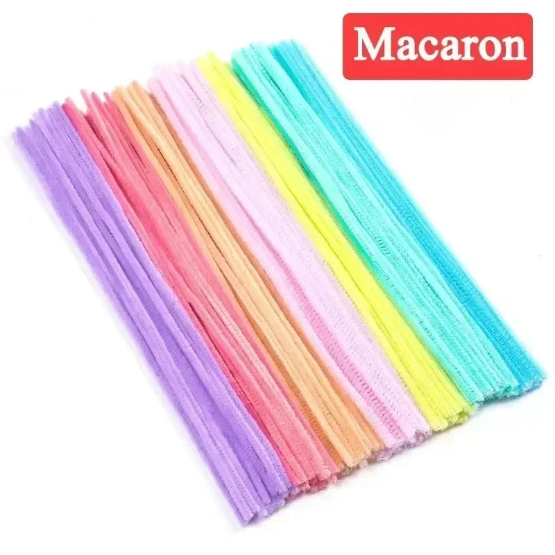 Wholesale Colorful Chenille Stems Pipe Cleaners Plush Tinsel Stem Wired Sticks Twist Stick Hair Strip DIY Craft Educational Toys