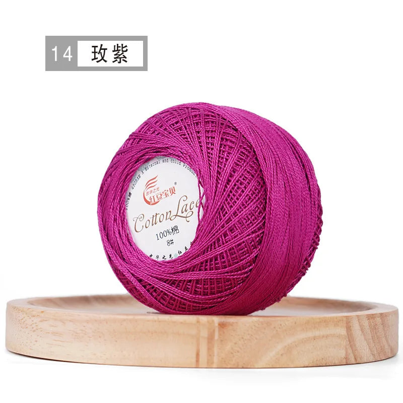 Pure Cotton Lace Thread Shiny Lin Yarn Handmade DIY Crochet Thread Combed Spun Yarn Knitting Crochet Handweaving Yarn