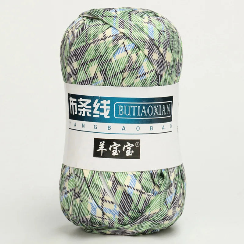 100g T Shirt Knitting Yarn For Crochet Bag Hat Slippers Coaster Blanket Thread Soft Polyester Woven Yarn Thick Soft Cloth Yarn