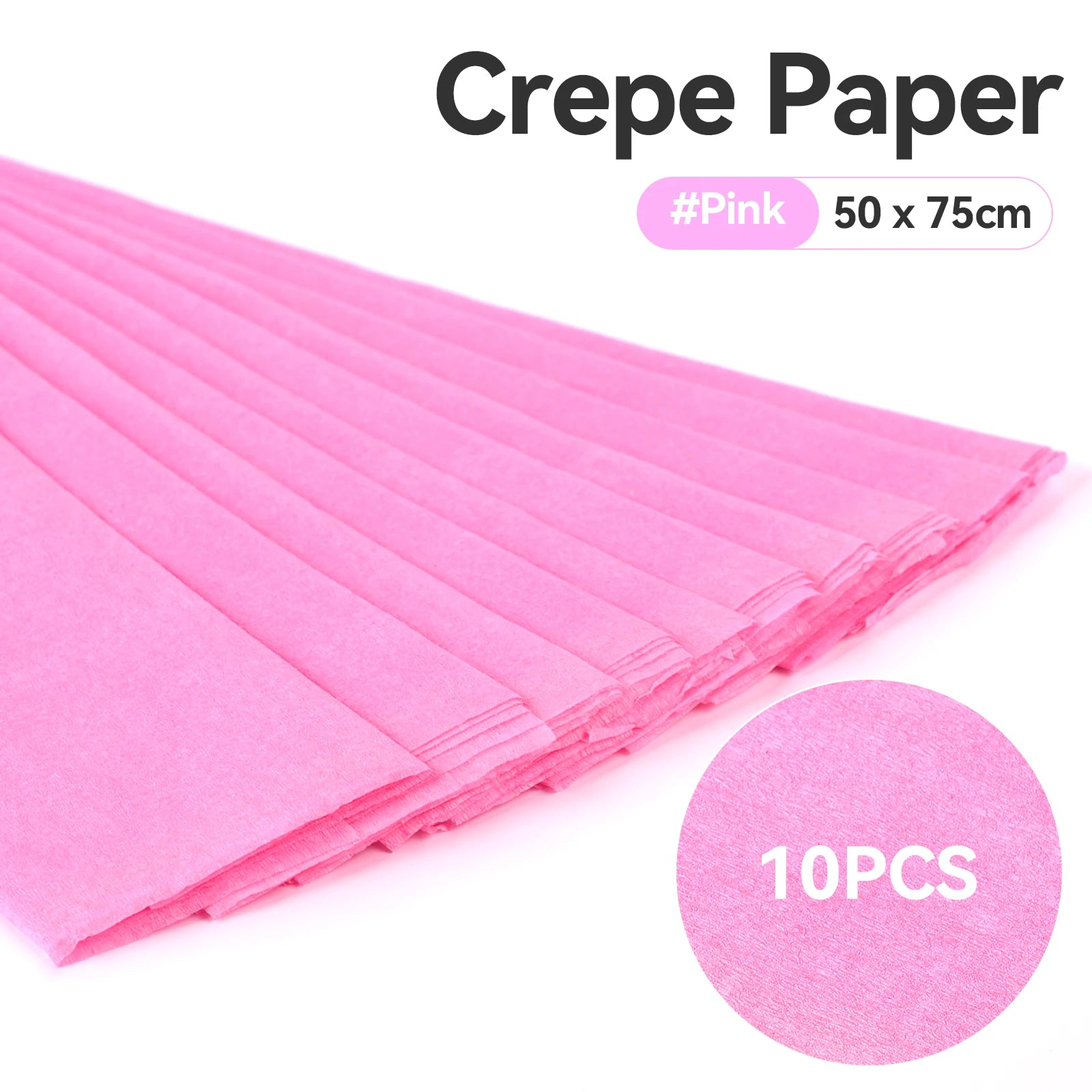 10pcs 75x50cm Colored Handmade Crepe Paper Roll Origami Crinkled Crepe Paper Craft DIY Flower Home Decoration Wrapping Gift
