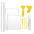 10x Acrylic Clay Roller with Acrylic Sheet Backing Board Assisted Shovel Rubber Clay Tools Hand-Made DIY Clay Tool Materials