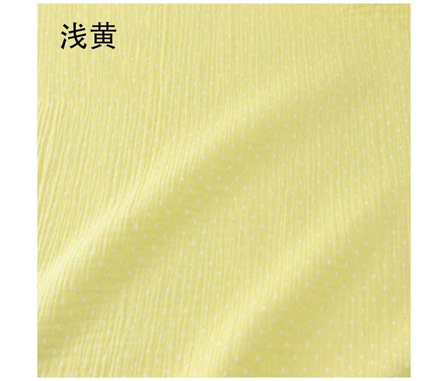 Soft dot Print Cotton Sewing Fabric Crepe Double Layer Gauze Cloth Cotton Skirt Pajama Cotton Fabric 100*135cm