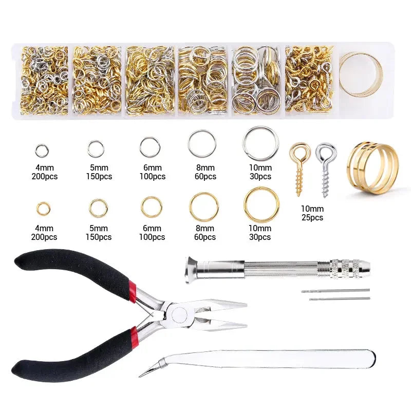 Jewelry Making Supplies Kit with Jewelry Tools, Jewelry Copper Wires Thread and Jewelry Findings for Jewelry Making