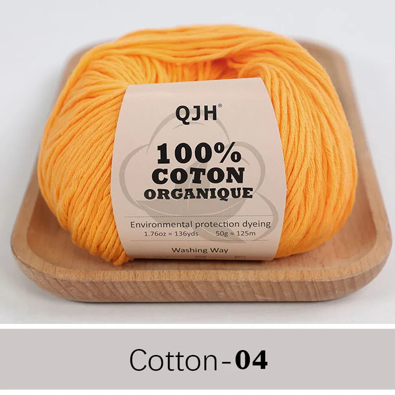 QJH 100% Cotton Yarn, Cotton Baby Sport Weight Yarn, Amigurumi Yarn, Summer Soft Yarn, Crochet/Knitting Yarn - 6 Pcs