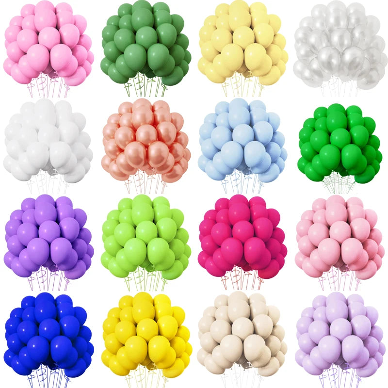 10/20/30pcs Color Latex Balloon Pink Blue Green Adult Wedding Happy Birthday Party Decoration Background Balloons Baby Shower