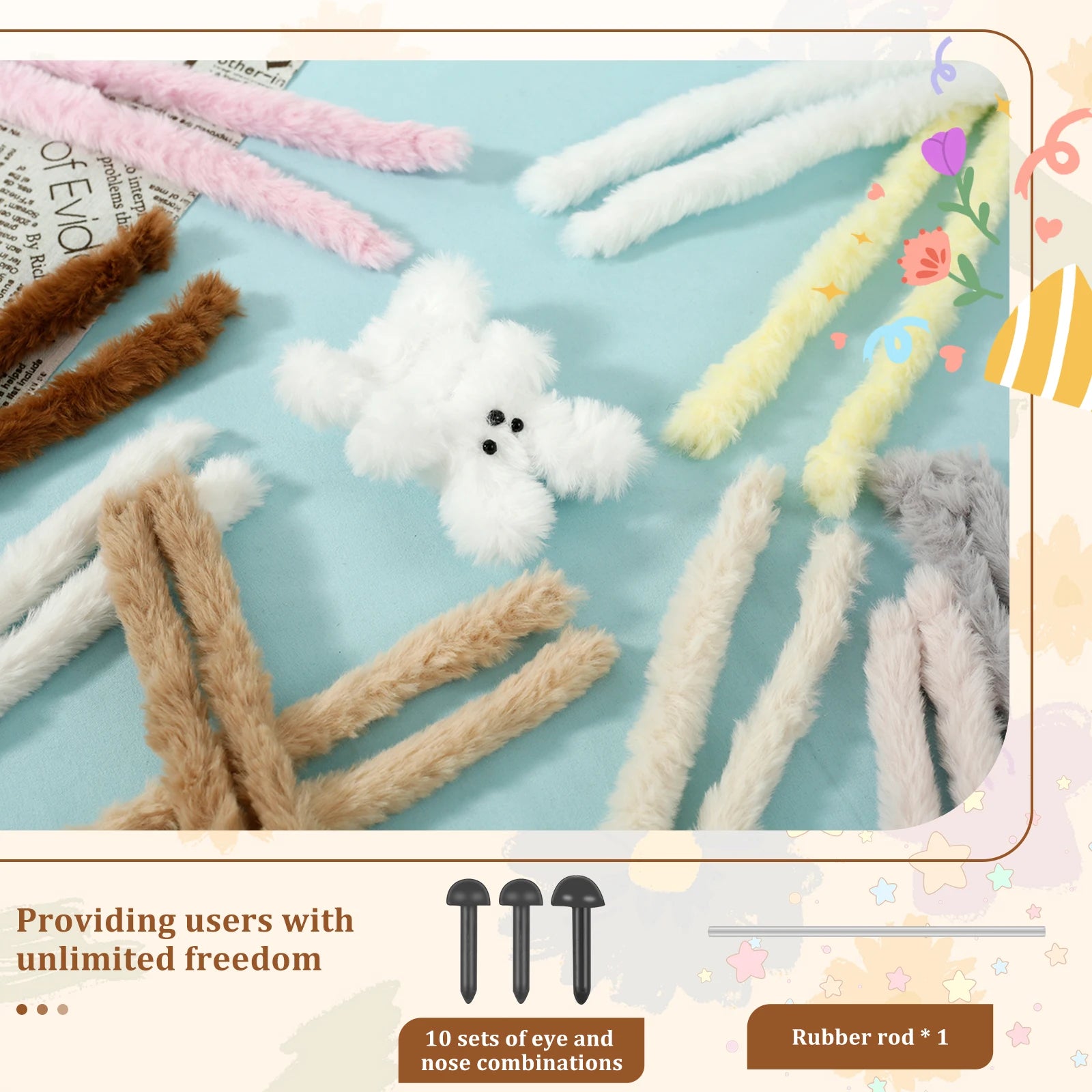 Twist Stick Craft Pipe Cleaners Set Colorful Chenille Stems Pipe Cleaners DIY Kindergarten Educational Handmade Material