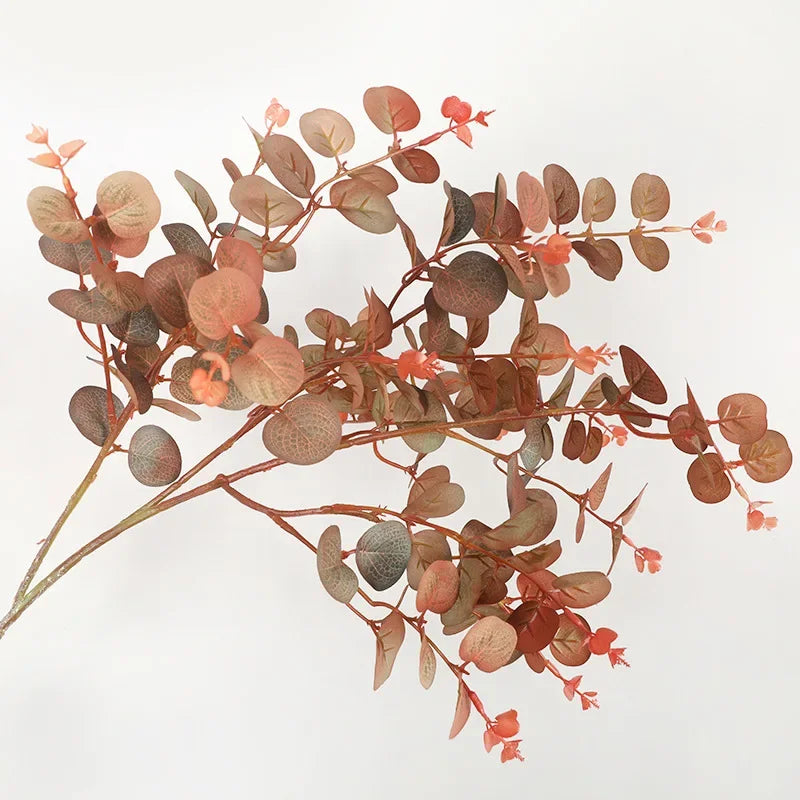 70cm Autumn Color Eucalyptus Leaf Forest Money Leaf Artificial Plant Wedding Home Decora Desktop Display Flowers Decoracion