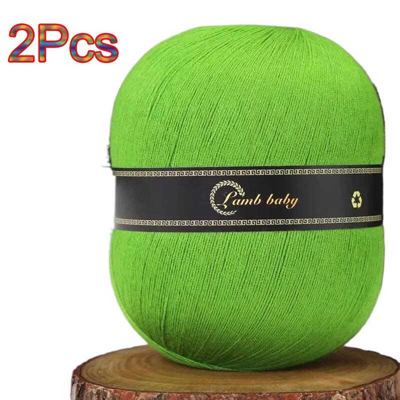 2Pcs Silk Cotton Yarn hand knitting Thin Lace yarn for Crocheting knit Sweater Shawls Scarves hat line Crochet amigurmi thread