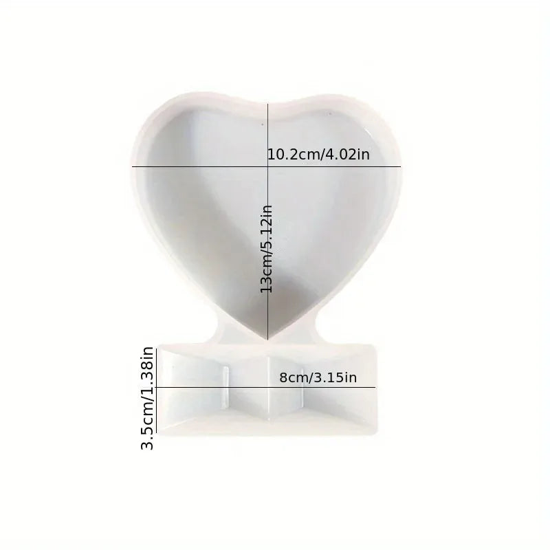 Resin Molds Heart-Shaped Photo Frame Mold, DIY Personalized Photo Silicone Tool, for Making Souvenir Handmade Crafts Home Decora