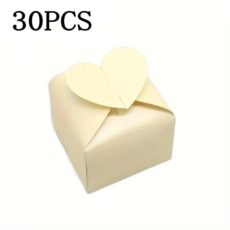 10/30/50Pcs Colorful Heart-shaped Candy Gift Box Wedding Favor Chocolate Packaging Box Birthday Valentine's Day Party Supplies
