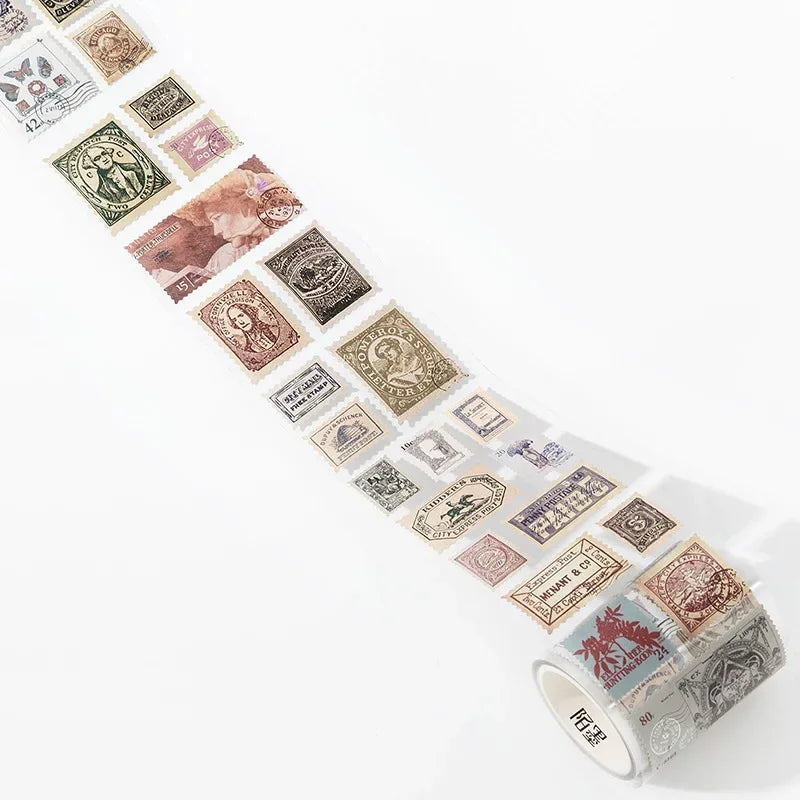 Vintage Natural Post Office Masking Washi Tape Retro Stamp Decorative Adhesive Tape Diy Scrapbooking Sticker Label Stationery