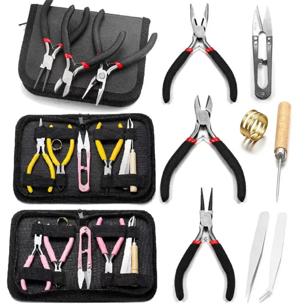 1 Pack Jewelry Making Supplies Kits with Jewelry Pliers Jump Ring Opener Awl Thread Scissors Helping Hands for Jewelry Repair