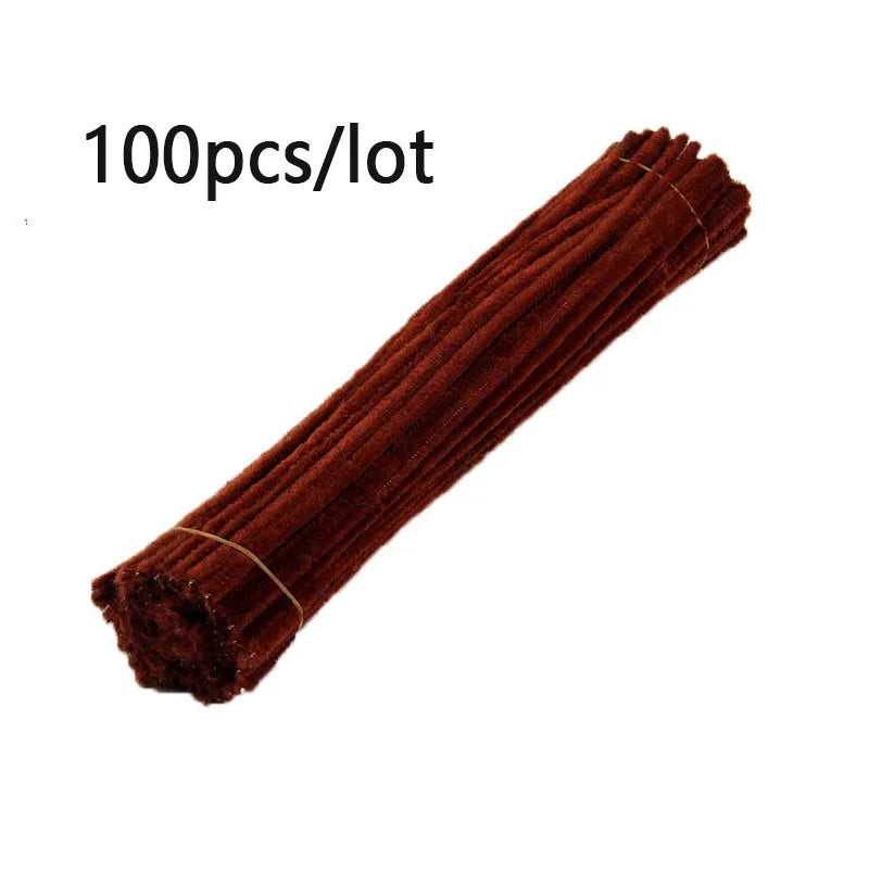 100pcs Colorful Chenille Stems Stick Toys DIY Strips for Simulation Flowers Christmas Tree Handmade Kids Educational Toys DIY