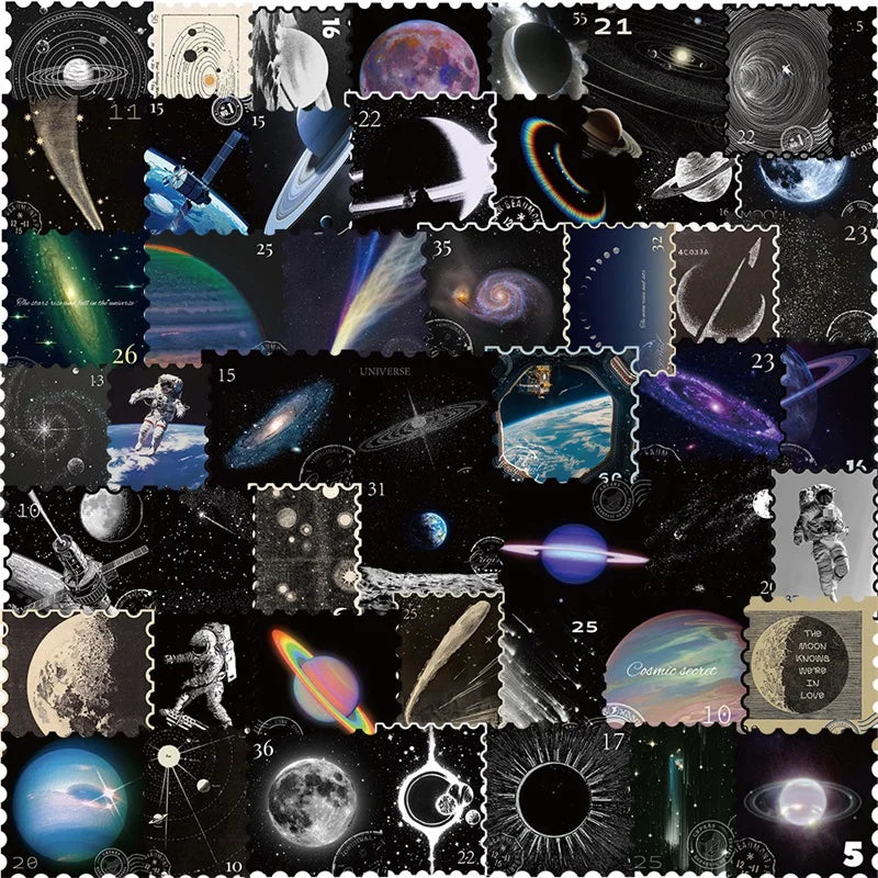 10/30/50PCS Mysterious Universe PVC Sticker Aesthetic Children's DIY Decoration Scrapbooking Stationery Hand Accounting Supplies